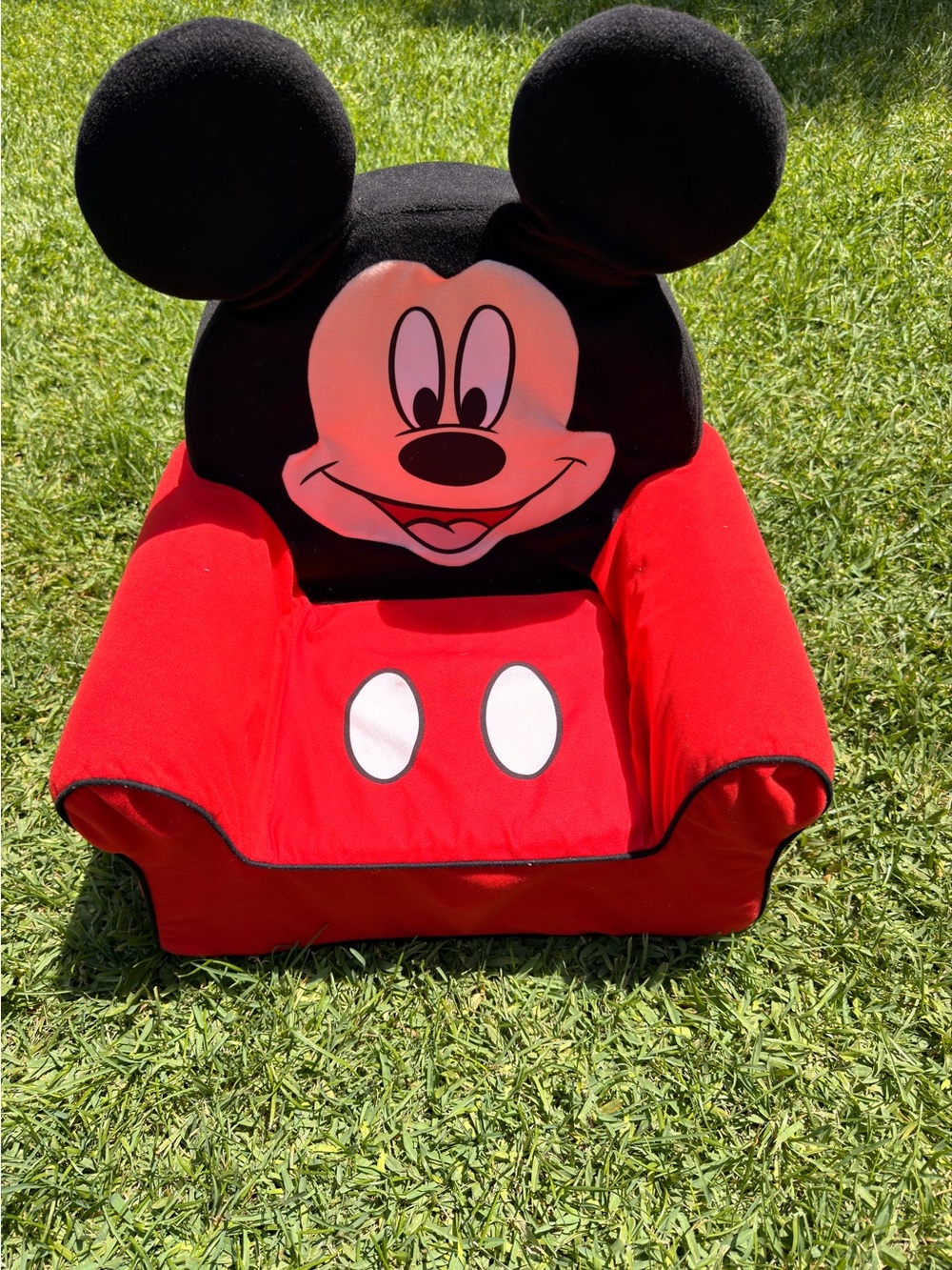 Disney Plush Kids Chair in Bright Red with Black Accents